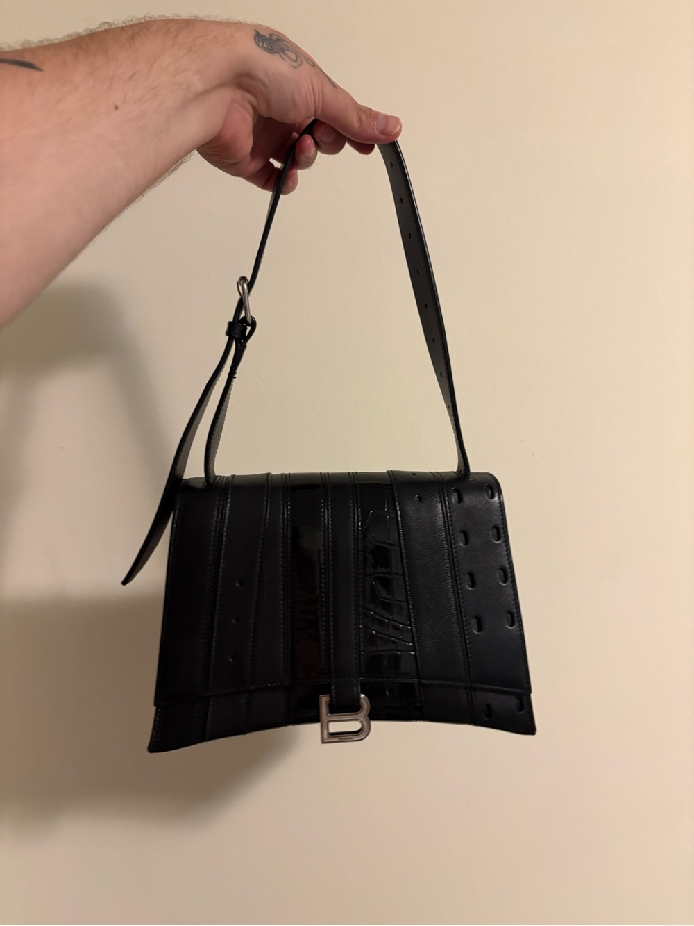 Balenciaga Black Hourglass multi belt bag